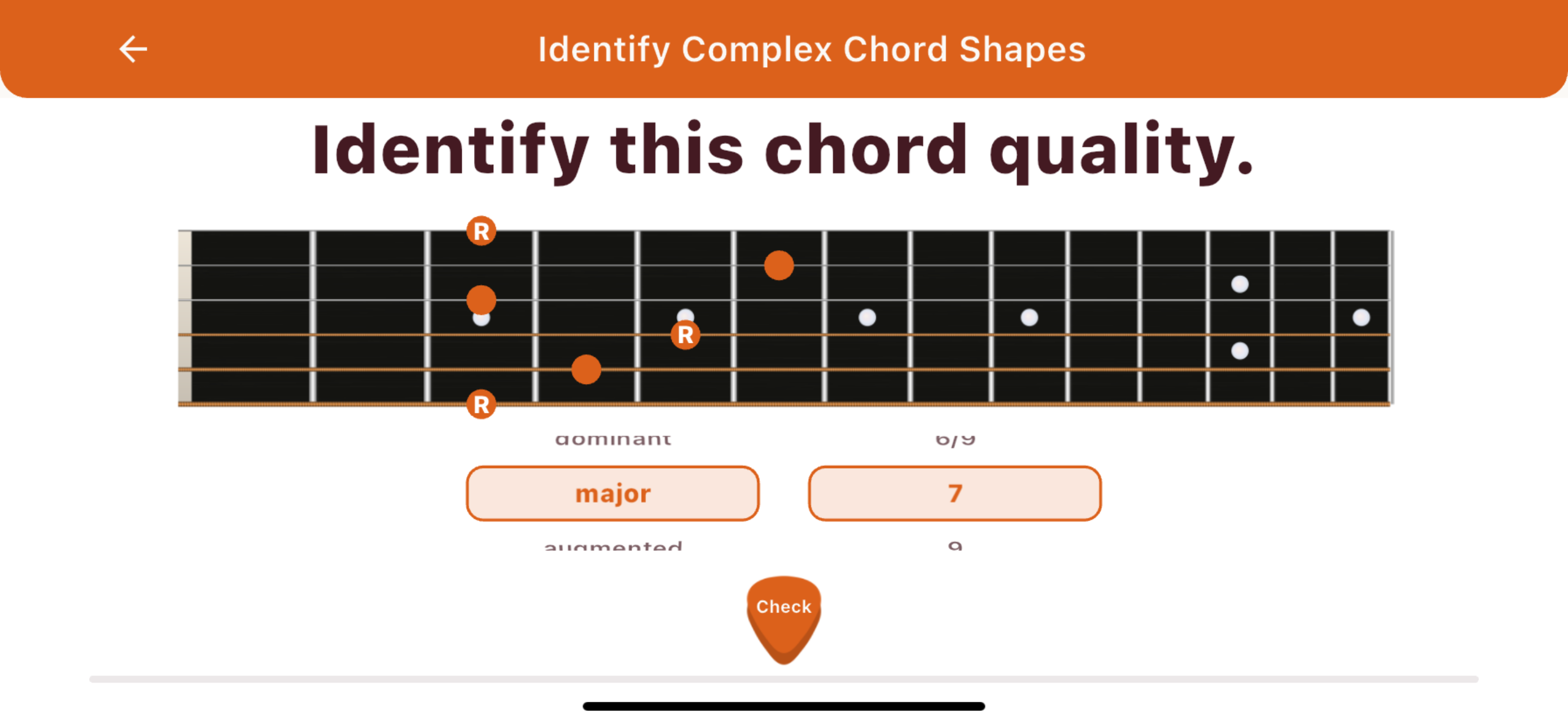Mind the Guitar app screen